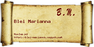 Blei Marianna névjegykártya